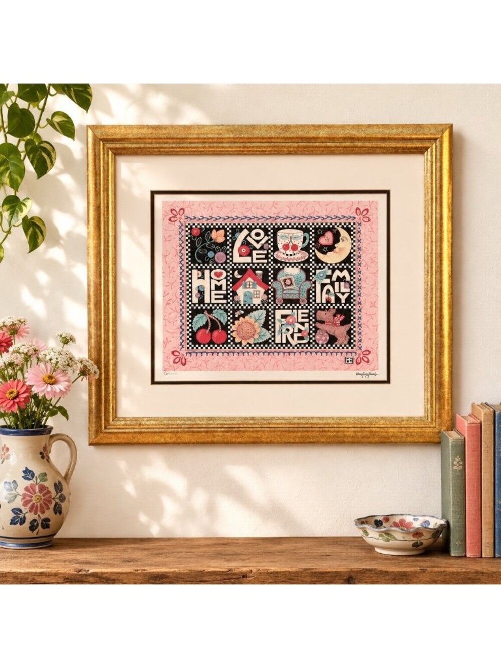 Mary Engelbreit Ink 1996 Love Home Family Friend Limited Edition Print 82/2000